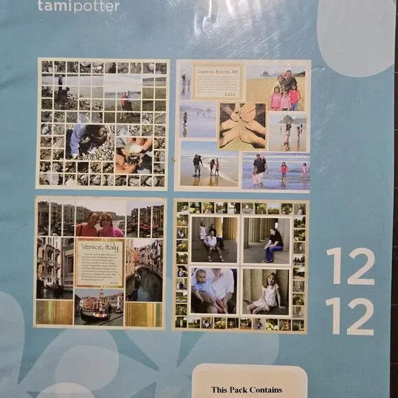 Mosaic Moments By TAMI Potter 12x12 Grid Paper Pack - Cocoa,White,Robins Egg NEW - Picture 2 of 7